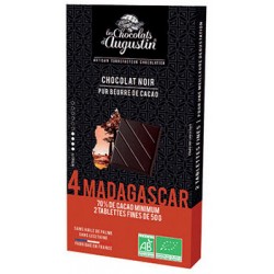 Tablette chocolat noir 70% de Madagascar. Les Chocolats d'Augustin.